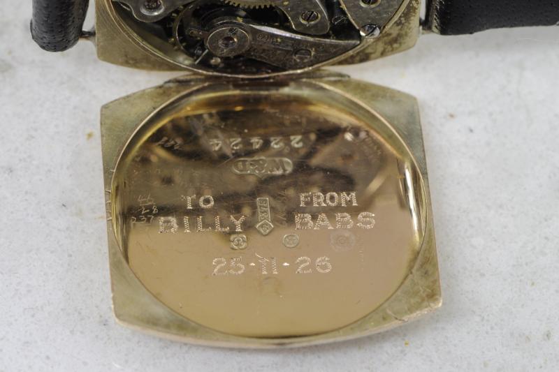 Gentlemen's vintage wristwatch, with Rolex signed movement, circular dial with green Arabic - Image 5 of 5