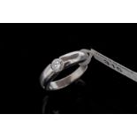 Single stone diamond ring, round brilliant cut diamond weighing an estimated 0.40ct, gypsy set in