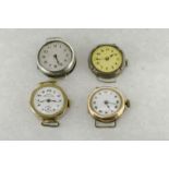 Selection of four wristwatches, including a Rolex movement, 9ct rose gold watch and an Eberhard & Co