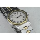 Ladies' Cartier automatic wristwatch, circular dial with Roman numerals and date aperture to three