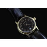 Montblanc Meisterstuck automatic wristwatch, black round dial with Arabic numerals and date