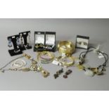 Selection of costume jewellery including childrens pearl bracelets, bead earrings and necklaces