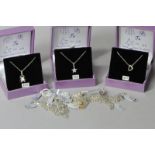 Selection of mainly silver jewellery including necklaces, pendants and earrings