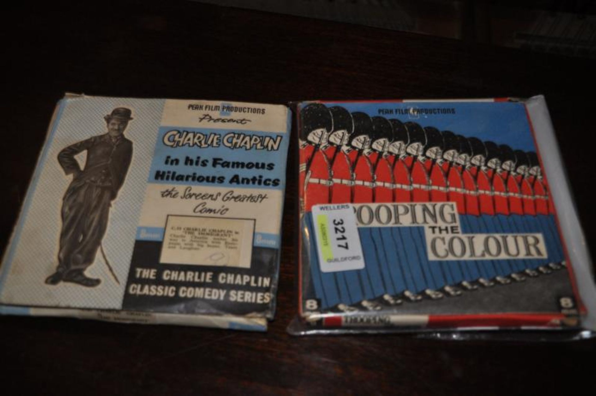 Two 8mm cine films c1955, one of Charlie Chaplin 'The Immigrant' and one of Trooping of the Colour