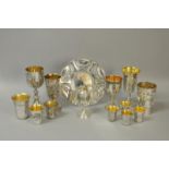 *Judaica - A collection of Israeli and other white metal, all stamped 925 comprising four goblets, a