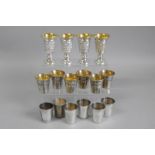 *Judaica - A set of six white metal kiddush cups marked 925, 80 grams, together with a set of