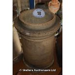 A BUFF CHIMNEY POT WITH LIP TO TOP, 520 HIGH