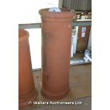 A TERRACOTTA TAPER FORM CHIMNEY POT, 760 HIGH