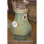 A VICTORIAN GREEN PAINTED CAST IRON HOPPER, 590 HIGH