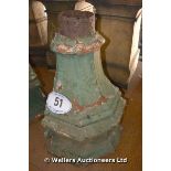 A VICTORIAN GREEN PAINTED CAST IRON HOPPER, 590 HIGH