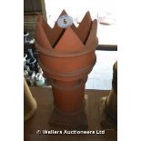 A TERRACOTTA CROWN TOP CHIMNEY POT, 840 HIGH