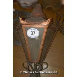 A COPPER STREET LAMP TOP WITH MAKERS NAME PLATE 'D W WINDSOR', 900 HIGH