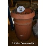 A SMALL TERRACOTTA CHIMNEY POT, 440 HIGH