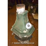 A VICTORIAN GREEN PAINTED CAST IRON HOPPER, 590 HIGH