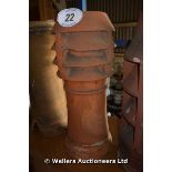 A TERRACOTTA VENTED CHIMNEY POT, 750 HIGH