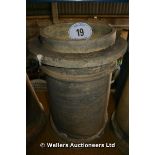 A BUFF CHIMNEY POT WITH LIP TO TOP, 520 HIGH