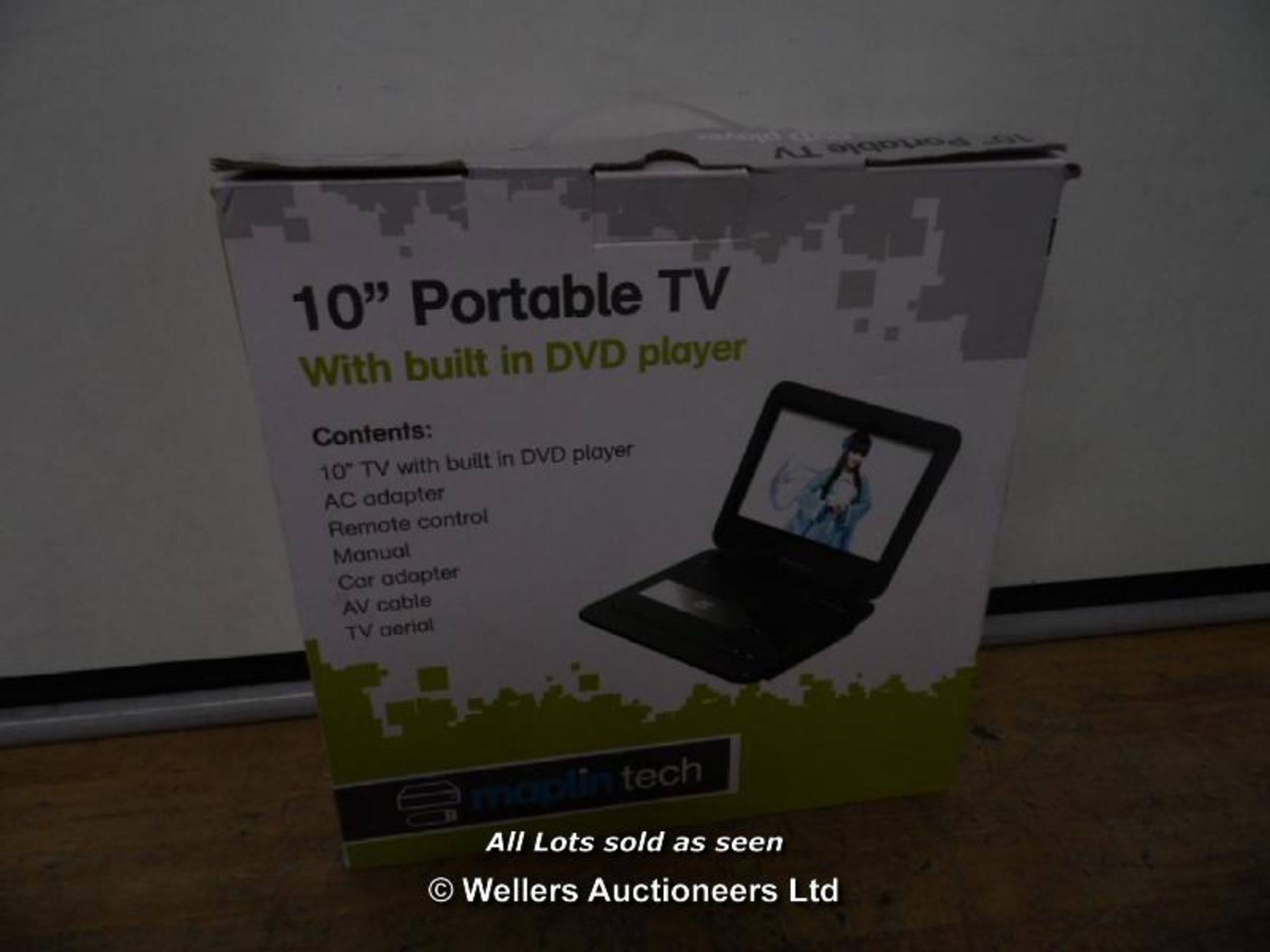 *MAPLIN MAPLIN 10" PORTABLE TV WITH BUILT IN DVD PLAYER_N75QT_5026686126778 / GRADE: RETAIL RETURN /