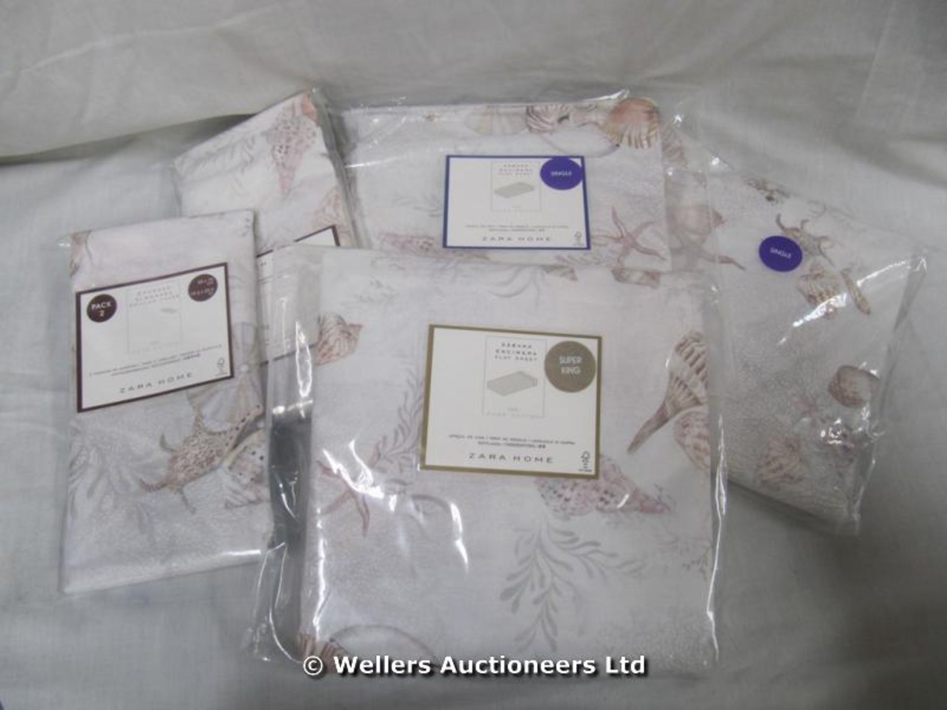 *X5 PACKAGED ZARA HOME BEDING INC SUPER KING FLAT SHEET AND PILLOW CASE PAIRS / GRADE: UNCLAIMED