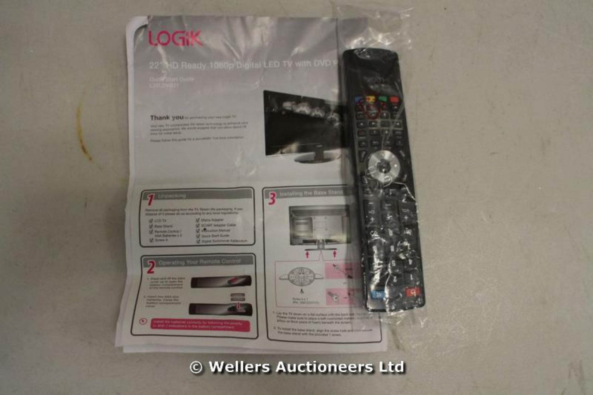 *"LOGIK L22LDVB21 22" LED HD TV / POWERS UP / WITH PICTURE / WITH REMOTE / WITH STAND / WITH - Image 4 of 4