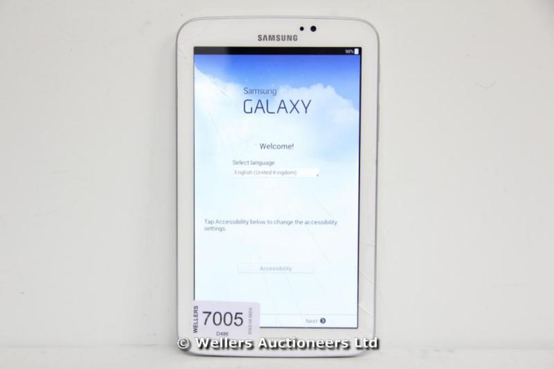 *"SAMSUNG TAB 3 7" TABLET / 1.2GHZ DUAL CORE PROCESSOR / RAM 1GB / 8GB HDD / ANDROID O/S / WITH