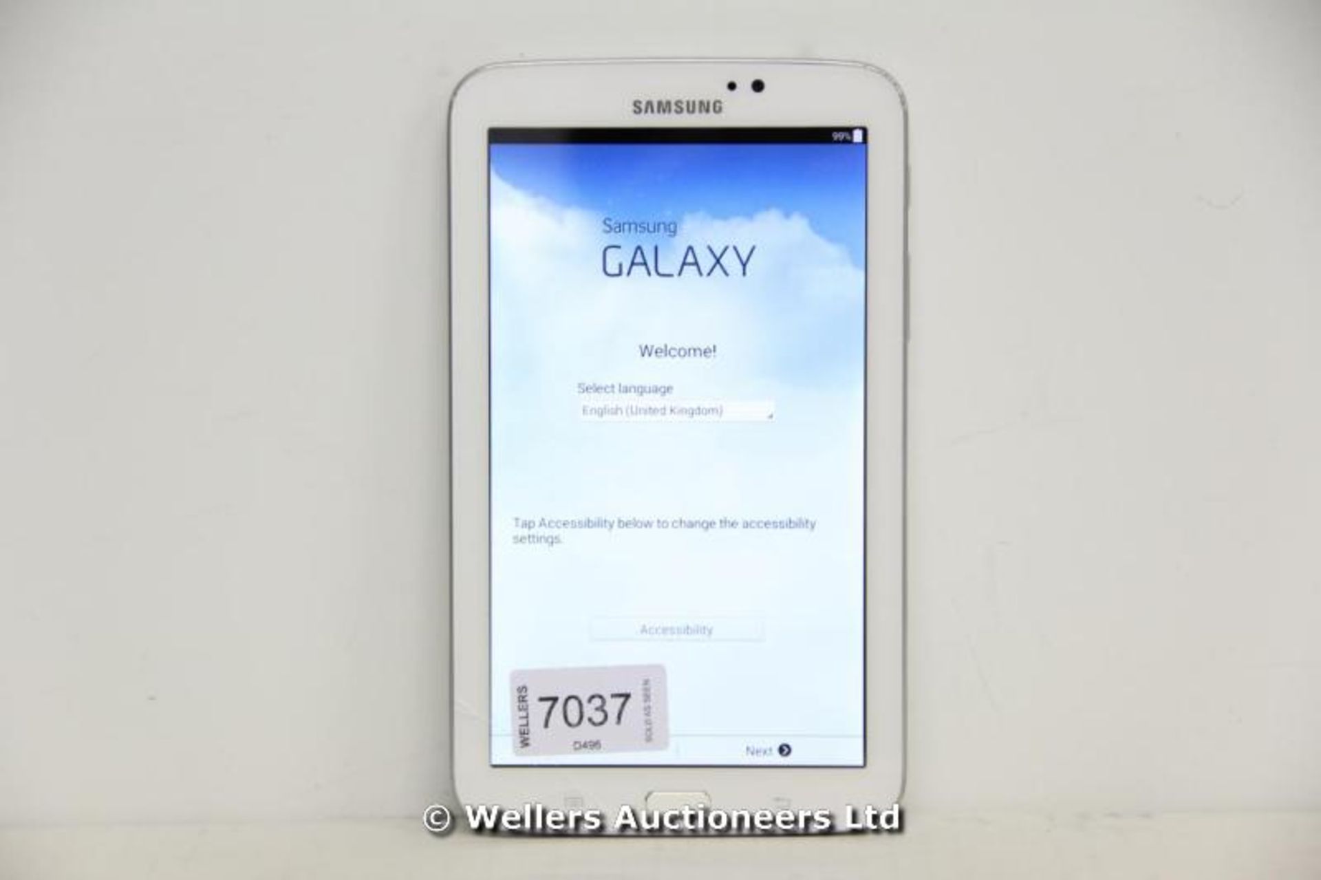 *"SAMSUNG TAB 3 7" TABLET / 1.2GHZ DUAL CORE PROCESSOR / RAM 1GB / 8GB HDD / ANDROID O/S / WITH