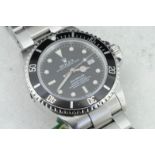 Gentlemen's Rolex Oyster Perpetual Date Sea-Dweller, black dial and bezel, stainless steel case