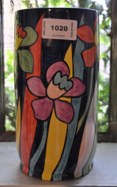 A Honiton hand painted daffodil vase