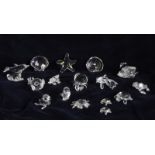 A Swarovski collection of 15 crystal sea life figures with original boxes and certificates