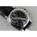 Gentlemen's Panerai Luminor Rattrapante Limited Edition wristwatch, black dial with luminous hour