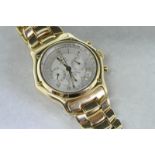 Gentleman's 18ct Ebel 1911 automatic chronograph, circular silvered dial with gold roman numerals,