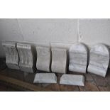 Six pairs of ornamental marble fireplace mounts