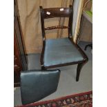 A Regency mahogany bar back dining chair