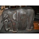 A hollow stoneware model of an Elephant