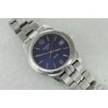 Gentlemen's Tissot PR50, blue dial with baton hour markers and date aperture, stainless steel case