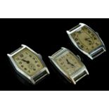 Three 1940s/50s gentlemen's wristwatches, set in steel and chromium