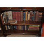 Three shelves of Antiquarian books including two volumes of a Dictionary of Arts and Science by G.