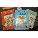 Three Noddy books, Enid Blyton, published by Sampson Low, Marston, "Noddy Goes to Toyland" and "