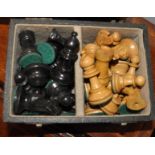 Two wooden chess sets one of Stenton style