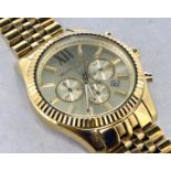 *Michael Kors stainless steel gold coloured bracelet watch, a/f (Lot subject to VAT)