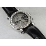 Ladies Chopard Happy Sport chronograph wristwatch, circular dial with three subsidiary dials,