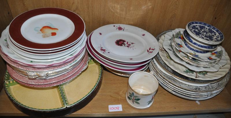 Assorted floral, other patterned porcelain and glass wall plates - Image 2 of 2