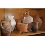 Seven stoneware flagons and jars