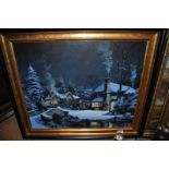 Alan King, oil on canvas, Winter Village