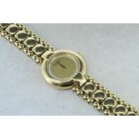 Ladies' Raymond Weil wristwatch, gilt dial set with white stones, gold plated bracelet, case back