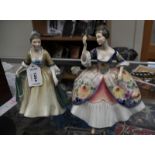 Doulton figurines, Christine, 2792, and Elegance, 2264