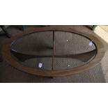 A G-plan shark fin oval coffee table, 122cm long