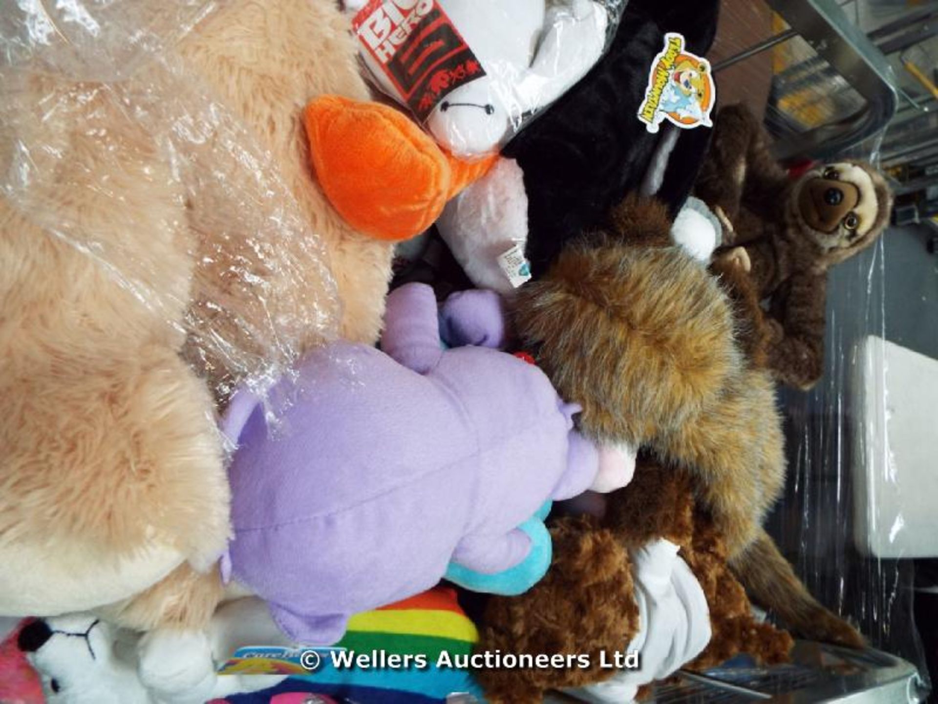 *CAGE OF MIXED SOFT TOYS INC CARE BEARS, BEE MOVIE, POKEMON, KEEL TOYS ETC / GRADE: UNCLAIMED - Image 2 of 3