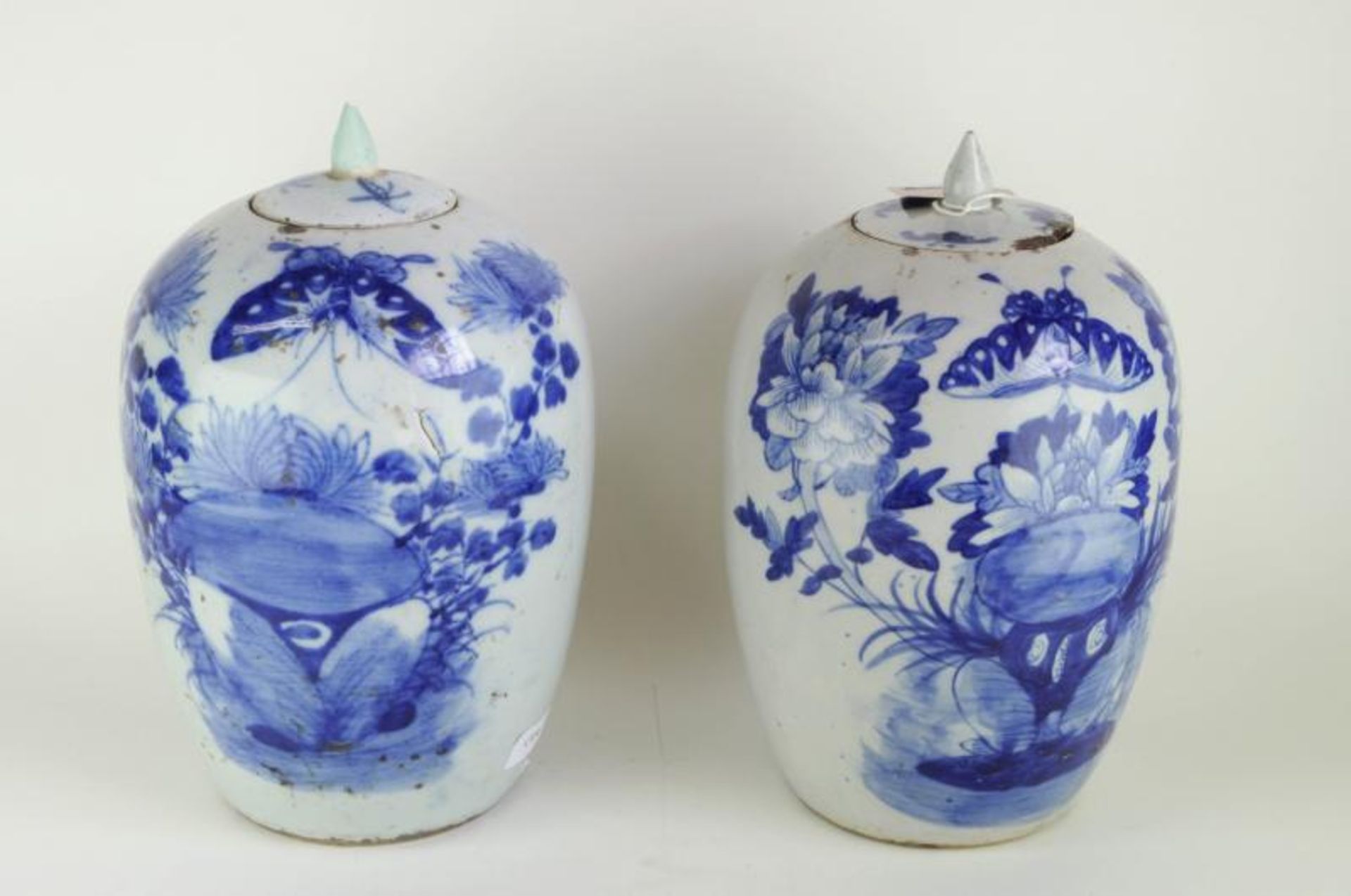 A pair of Chinese blue and white ginger jars, 20th century, 32cm high