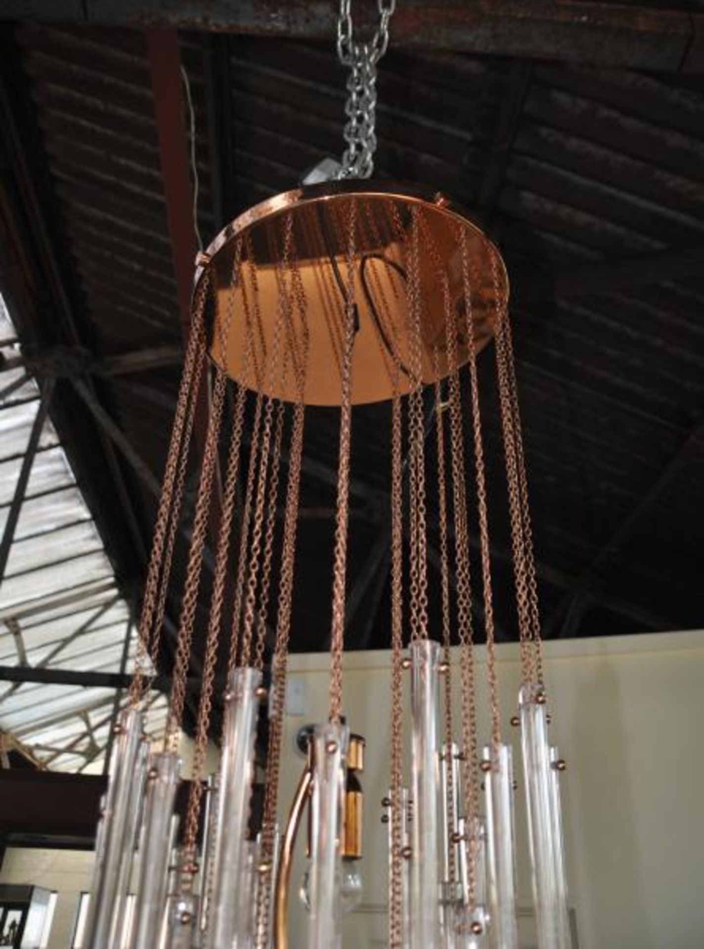 A Murano contemporary chandelier by Mazzega with approximately 40 pendant tear shaped drops - Image 4 of 7