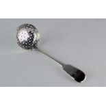 A George III fiddle pattern sifter spoon with rampant lion crest by Eley, Fearn & Chawner